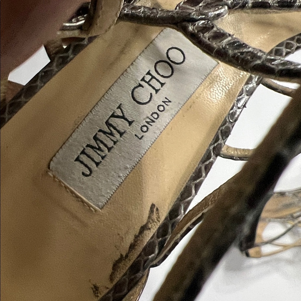 Jimmy Choo Black Snakeskin Heels Women’s size 39 - Picture 2 of 11